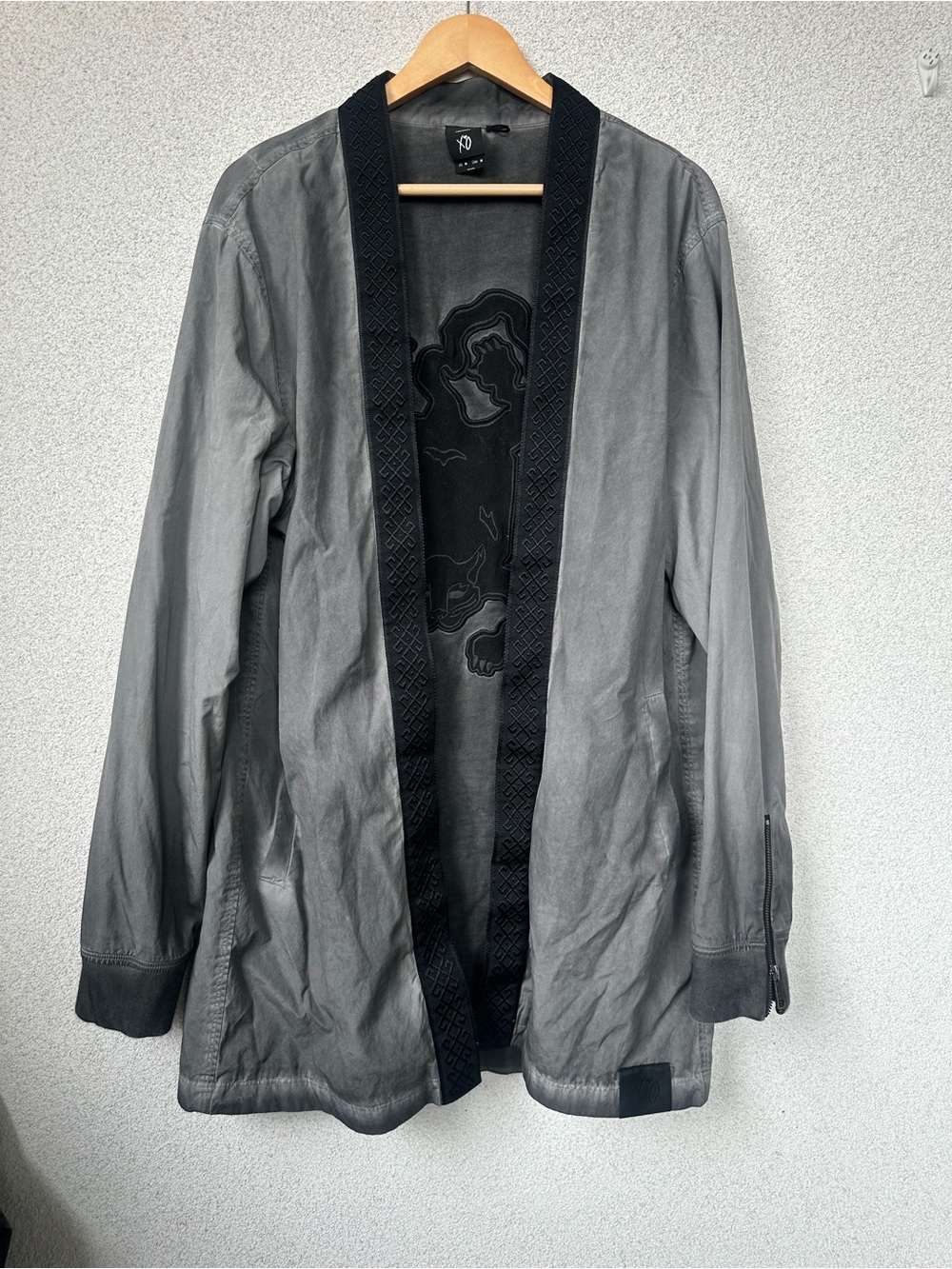 PUMA XO The Weeknd Kimono Jacket Men’s Medium Gray Embroidered Open Front, Med